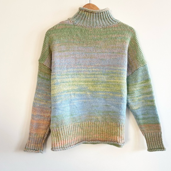 Anthropologie 525 America Space-Dye Mock-Neck Pastel Multicoloured Sweater - Picture 8 of 10